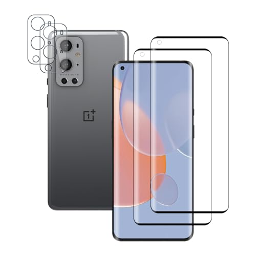 Rcokas [2+2 Stück für Schutzfolie OnePlus 9 Pro Displayschutz Panzerglas OnePlus 9 Pro 5G Kameraschutz, [HD][9H Härte][Anti-Kratzen][Frei von Kratzern] von Rcokas
