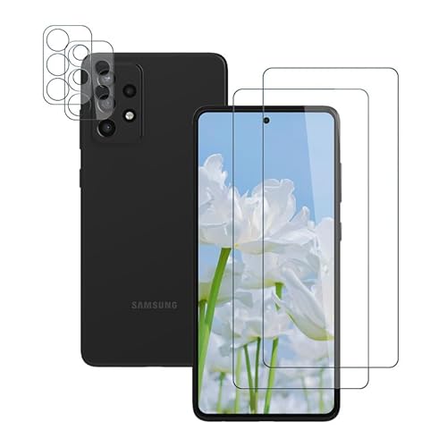 Rcokas [2+2 Stück für Schutzfolie Samsung A72 Displayschutz Panzerglas Samsung Galaxy A72 5G Kameraschutz, [HD][9H Härte][Anti-Kratzen][Frei von Kratzern] von Rcokas