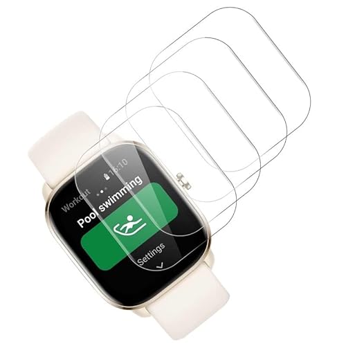 Rcokas [4 Stück für Schutzfolie Amazfit GTS 4 Mini Displayschutz Schutz Amazfit GTS 4 Mini Folie, [HD][Soft TPU][Anti-Kratzen][Frei von Kratzern] von Rcokas