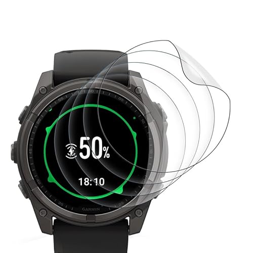 Rcokas Schutzfolie für Panzerglasfolie Garmin Fenix 8 51mm Displayschutz [4 Stück][Anti-Kratzen][Soft TPU][HD Displayschutzfolie] für Schutz Garmin Fenix 8 51mm Folie Screen Protector von Rcokas