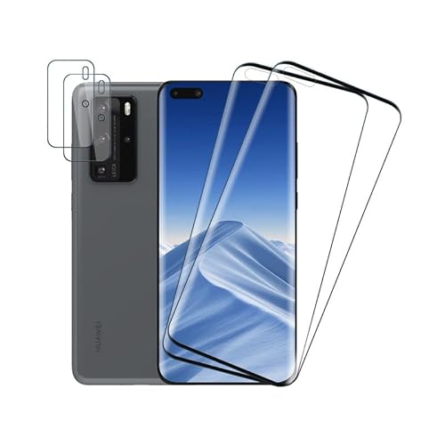 Rcokas für [2+2 Stück Panzerglas Huawei P40 Pro Kameraschutz Schutzfolie Huawei P40 Pro Schutz Displayschutz [9H][HD Displayschutzfolie][Ultra-klar][Blasenfrei] von Rcokas