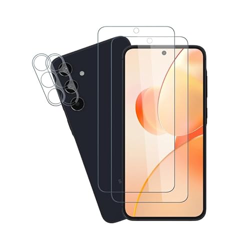 Rcokas für [2+2 Stück Panzerglas Samsung A55 5G Kameraschutz Schutzfolie A55 5G Schutz Displayschutz [9H][HD Displayschutzfolie][Anti-Kratzer][Blasenfrei] von Rcokas