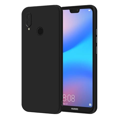 Rcokas für Handyhülle Huawei P20 Lite Hülle Schwarz Huawei P20 Lite Schutzhülle Huawei P20 Lite Case Cover Black Silikon, Soft TPU, Stoßfest, rutschfest, Basic Standard von Rcokas