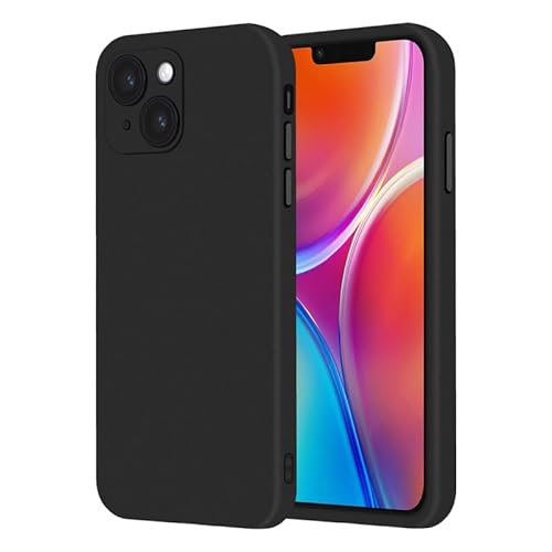 Rcokas für Handyhülle iPhone 14 Hülle Schwarz iPhone 14 SchutzhülleCase Cover Black Silikon, Soft TPU, Stoßfest, rutschfest, Basic Standard von Rcokas