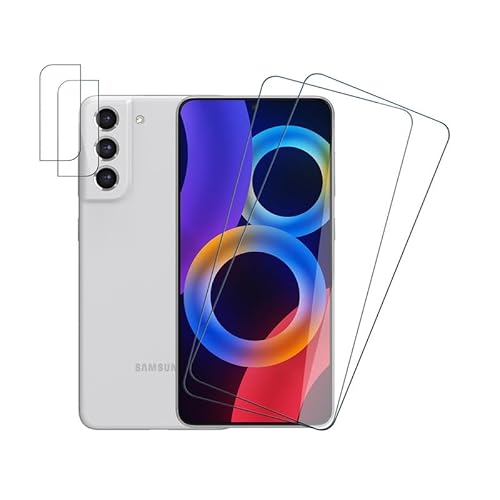 Rcokas für Schutzfolie Samsung S21 FE Panzerglas Galaxy S21 FE Displayschutz [2+2 Stück], Kameraschutz mit Samsung Galaxy S21 FE 5G Folie [9H Härte][Ultra-klar][Samsung Galaxy S21 FE 5G] von Rcokas