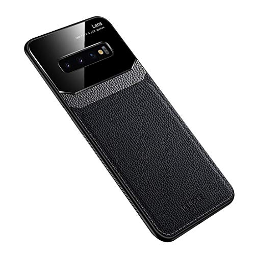 Rdyi6ba8 Handyhülle Kompatibel mit Samsung Galaxy S10 Hülle, Geschäft Lederhülle PC Hardcase und Weich TPU Silikon Bumper Stoßfest Hybrid Schutzhülle für Galaxy S10 - Schwarz von Rdyi6ba8