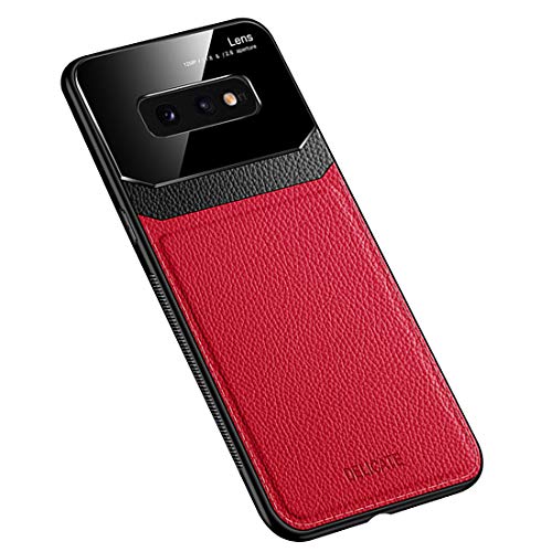 Rdyi6ba8 Handyhülle Kompatibel mit Samsung Galaxy S10e Hülle, Geschäft Lederhülle PC Hardcase und Weich TPU Silikon Bumper Stoßfest Hybrid Schutzhülle für Galaxy S10e - Rot von Rdyi6ba8