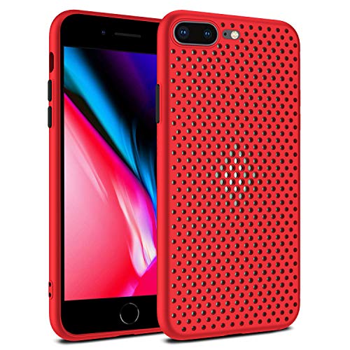 Rdyi6ba8 Atmungsaktive Hülle für iPhone 7 Plus, Ultra Dünn Silikon TPU Wärmeableitung Mesh Kratzfest Anti Fingerabdruck Handyhülle für iPhone 8 Plus - Rot Rdyi6ba8 Atmungsaktive Hülle für iPhone 7 Plus, Ultra Dünn Silikon TPU Wärmeableitung Mesh Kratzfest Anti Fingerabdruck Handyhülle für iPhone 8 Plus - Rot von Rdyi6ba8