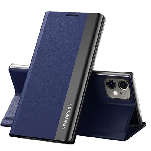 Rdyi6ba8 Hülle für iPhone 11 lederHülle Klappbar PU-Leder Schutzhülle Klapphülle Flip Case Cover Tasche Handytasche Standfunktion mit Magnetverschluss für iPhone 11 - Dunkelblau von Rdyi6ba8