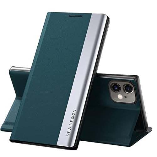 Rdyi6ba8 Hülle für iPhone 11 lederHülle Klappbar PU-Leder Schutzhülle Klapphülle Flip Case Cover Tasche Handytasche Standfunktion mit Magnetverschluss für iPhone 11 - Grün von Rdyi6ba8