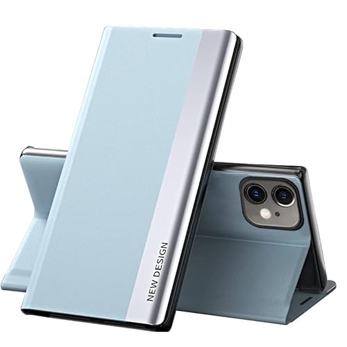 Rdyi6ba8 Hülle für iPhone 11 lederHülle Klappbar PU-Leder Schutzhülle Klapphülle Flip Case Cover Tasche Handytasche Standfunktion mit Magnetverschluss für iPhone 11 - Hellblau von Rdyi6ba8