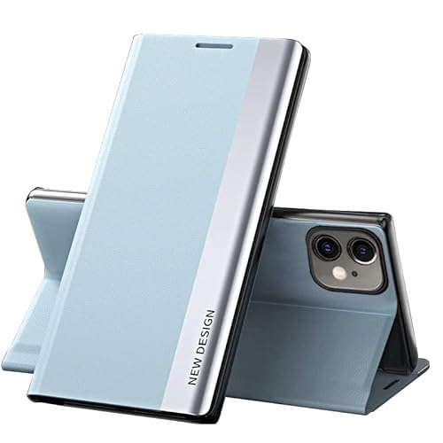 Rdyi6ba8 Hülle für iPhone 11 lederHülle Klappbar PU-Leder Schutzhülle Klapphülle Flip Case Cover Tasche Handytasche Standfunktion mit Magnetverschluss für iPhone 11 - Hellblau von Rdyi6ba8