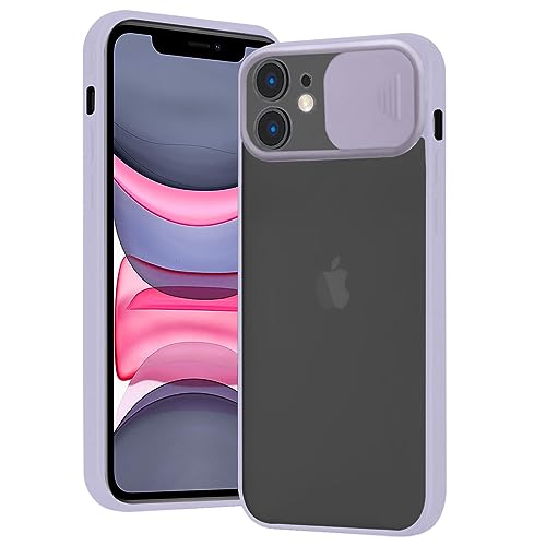 Rdyi6ba8 Matte Hülle für iPhone 11 Hülle, Weich TPU Silikon und Hard PC Hybrid Case mit Kamera Schutz cam Shield Halb Transparent Kratzfest HandyHülle für iPhone 11, Lila von Rdyi6ba8