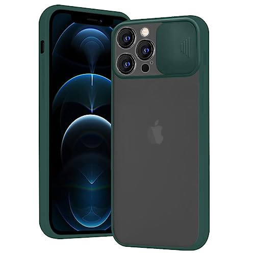 Rdyi6ba8 Matte Hülle für iPhone 12 Pro Hülle, Weich TPU Silikon und Hard PC Hybrid Case mit Kamera Schutz cam Shield Halb Transparent Kratzfest HandyHülle für iPhone 12 Pro (Grün) von Rdyi6ba8