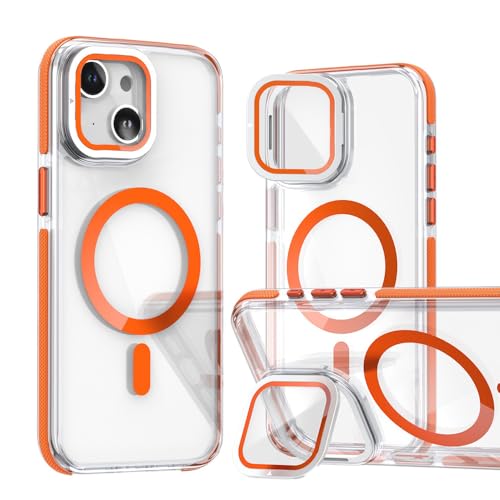Rdyi6ba8 Schutzhülle für iPhone 14 Plus Hülle Magnetisch, Hybrid Case mit klappbaren Kameraschutz Dünn Magnetische Stoßfeste Handyhülle Schutzhülle für iPhone 14 Plus(Orange) von Rdyi6ba8