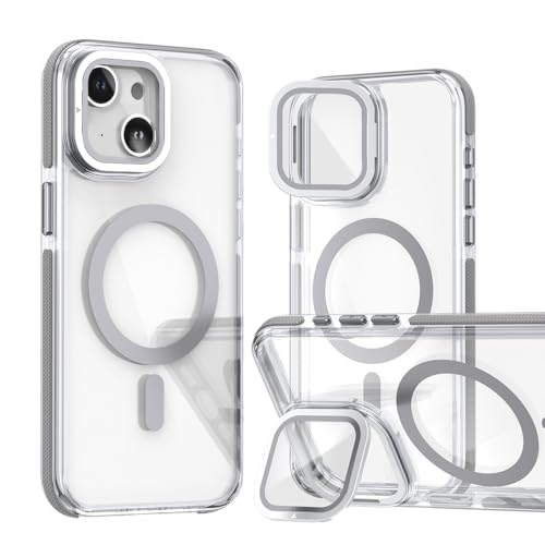 Rdyi6ba8 Schutzhülle für iPhone 15 Plus Hülle Magnetisch, Hybrid Case mit klappbaren Kameraschutz Dünn Magnetische Stoßfeste Handyhülle Schutzhülle für iPhone 15 Plus(Grau) von Rdyi6ba8