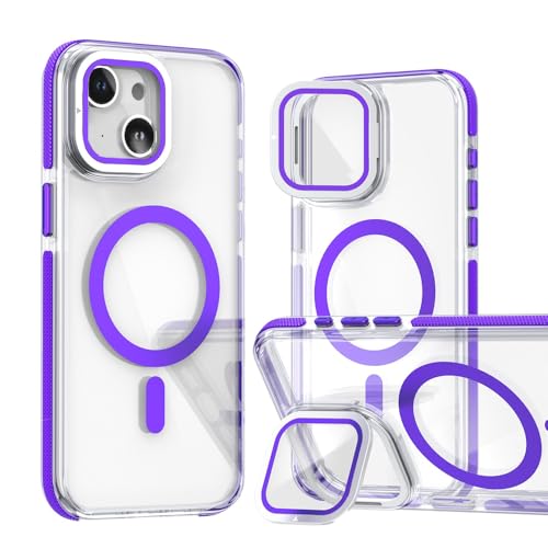 Rdyi6ba8 Schutzhülle für iPhone 15 Plus Hülle Magnetisch, Hybrid Case mit klappbaren Kameraschutz Dünn Magnetische Stoßfeste Handyhülle Schutzhülle für iPhone 15 Plus(Violett) von Rdyi6ba8