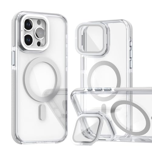 Rdyi6ba8 Schutzhülle für iPhone 15 Pro Hülle Magnetisch, Hybrid Case mit klappbaren Kameraschutz Dünn Magnetische Stoßfeste Handyhülle Schutzhülle für iPhone 15 Pro(Weiß) von Rdyi6ba8