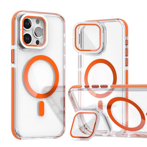 Rdyi6ba8 Schutzhülle für iPhone 15 Pro Max Hülle Magnetisch, Hybrid Case mit klappbaren Kameraschutz Dünn Magnetische Stoßfeste Handyhülle Schutzhülle für iPhone 15 Pro Max(Orange) von Rdyi6ba8