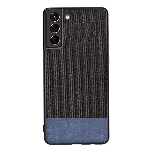 Rdyi6ba8 Segeltuch Hülle Kompatibel mit Samsung Galaxy S21+, Cotton Canvas Handyhülle Silikon TPU Bumper Anti-Fingerabdruck Kratzfest Schutzhülle für Galaxy S21+ - Schwarz + Blau Rdyi6ba8 Segeltuch Hülle Kompatibel mit Samsung Galaxy S21+, Cotton Canvas Handyhülle Silikon TPU Bumper Anti-Fingerabdruck Kratzfest Schutzhülle für Galaxy S21+ - Schwarz + Blau von Rdyi6ba8