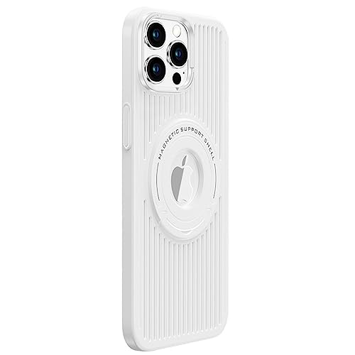Rdyi6ba8 Wärmeableitung iPhone 12 Pro Hülle, PC Handyhülle mit Hidden Stand Stoßfeste Schutzhülle Unterstützt kabelloses Aufladen für iPhone 12 Pro,Weiß von Rdyi6ba8