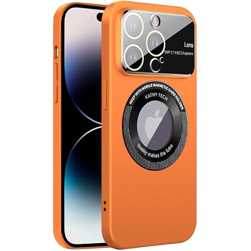 Rdyi6ba8 kompatibel mit iPhone 14 Pro Matt Hülle,Kamera Vollständiger Schutz Handyhülle kompatibel kabelloses Laden Ultra Dünn Matte PC Case für iPhone 14 Pro - Orange von Rdyi6ba8