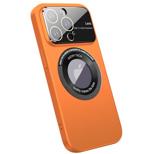 Rdyi6ba8 kompatibel mit iPhone 15 Pro Matt Hülle,Kamera Vollständiger Schutz Handyhülle kompatibel kabelloses Laden Ultra Dünn Matte PC Case für iPhone 15 Pro - Orange von Rdyi6ba8