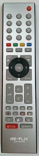 Re-Flix Ersatzfernbedienung TS1187R geeignet für Grundig TV 48VLE6421 BL von Re-Flix