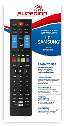 Re-Flix TV Universal Fernbedienung passend für LG 20LC1RB 32LV5590 43LH500T 49UF852V 60UH6509 OLED55B6D von Re-Flix
