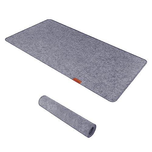 Große Filz-Tischschutzunterlage, 80 x 40 cm, rutschfeste Filz-Tischmatte, erweitertes Gaming-Mauspad, große Schreibtischunterlage für Tastatur, Computer, Maus, Laptop (grau) von ReFeltidolom