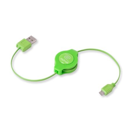 ReTrak USB-Kabel (einziehbar, USB 2.0, A-Stecker auf Micro 5 Pin, Grün von ReTrak