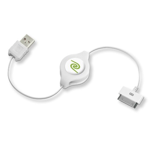Retrak EUIPODUSB Lade-/Synchronisierungskabel, ausziehbar, USB 2.0, für iPad/iPhone/iPod weiß von ReTrak