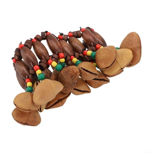 African Hand Ankle Drum Percussion Instrument, African Tribal Nuts Handbell, Nuts Shell Bracelet African Rassles Shell Rattle Instrument von ReachMall