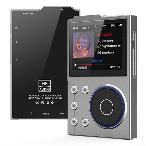 DSD256 Tragbarer MP3-Player mit High-Definition-Sound, eingebautem Radio und Sprachrekorder-Funktion (16 GB + 16 GB) von ReachMall