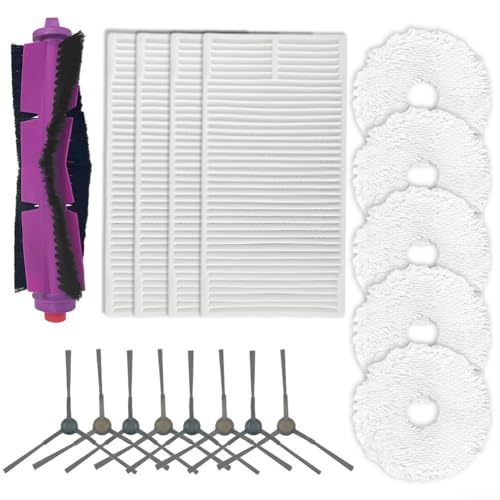 Pflegen Sie mühelos saubere und frische Böden, Hauptseitenbürsten-Wischmopp-Filter-Set für P8 Roboter-Staubsauger (A) von ReachMall