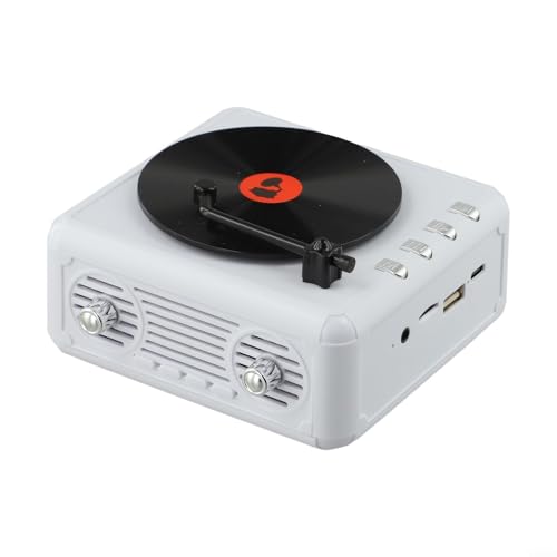 Tragbarer FM-Radio, eingebauter Lautsprecher, Retro-Ästhetik, unterstützt AUX/USB/TF, multifunktionaler Musik-Player für Zuhause (weiß) von ReachMall