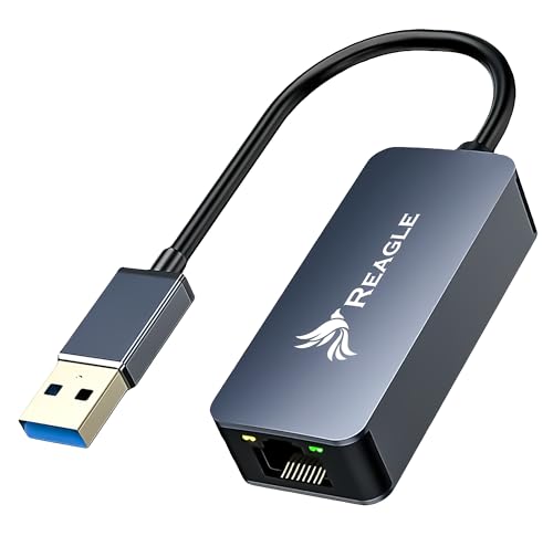 Reagle 2.5G USB-A auf RJ-45 Ethernet Adapter - 2500 Mbps, Aluminiumgehäuse, LED-Anzeige, Plug & Play, Kompatibel mit Windows & Mac OS von Reagle