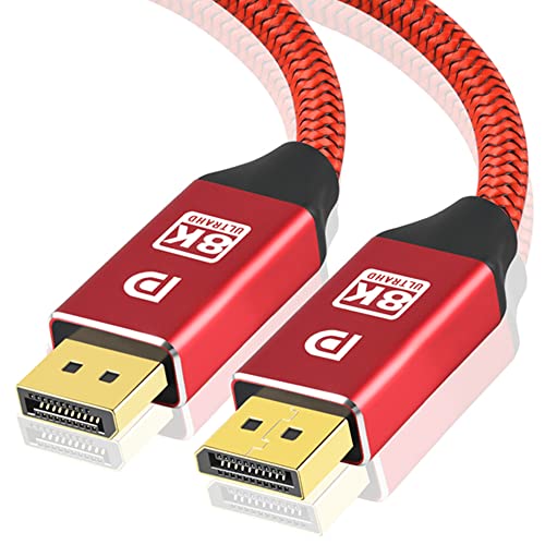 Reagle DisplayPort Kabel 1.4 DP 8K@60Hz 4K@144Hz 2K@240Hz, FreeSync, G-Sync Display Port für Monitor Grafikkarte, 32,4 Gbit/s HDR10, VESA-Zertifiziert, Aluminium Legierung & Nylon (3M) von Reagle