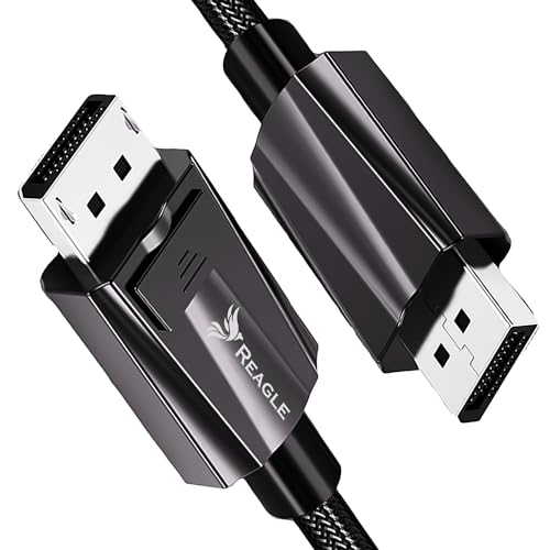 Reagle DisplayPort Kabel DP 2.0 Maximaler Durchsatz 80 Gb/s dynamisches HDR Nylongeflecht Ultra zu 16K@60Hz, 8K@60Hz, 4K@165Hz (2m) von Reagle