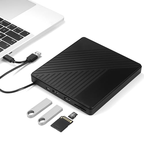 Reagle Externer CD/DVD Brenner USB 3.2 USB-C – Tragbares Laufwerk mit SD/microSD Kartenleser, 2 USB-A Ports, Plug & Play für Windows, Mac OS, Linux – Schnelle Datenübertragung 5 Gb/s Reagle Externer CD/DVD Brenner USB 3.2 USB-C – Tragbares Laufwerk mit SD/microSD Kartenleser, 2 USB-A Ports, Plug & Play für Windows, Mac OS, Linux – Schnelle Datenübertragung 5 Gb/s von Reagle