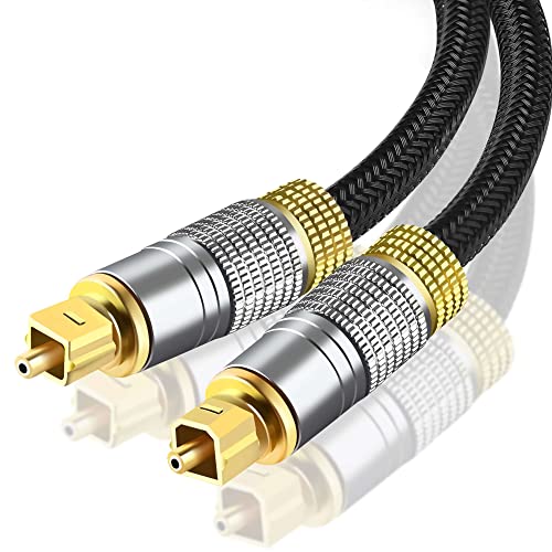 Reagle Premium Optisches Audiokabel - Toslink Kabel, 24K Vergoldete Stecker, Nylonummantelung, Unterstützt 5.1/7.1, Dolby Digital, DTS-HD, PCM - Perfekt für Heimkino und Hi-Fi 2m von Reagle