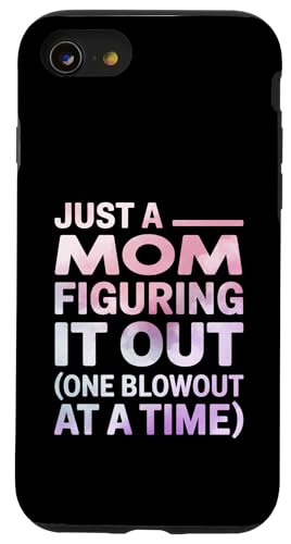 Lustiges Zitat "Just a Mom Figuring It Out" Hülle für iPhone SE (2020) / 7 / 8 von Real Life Mama Mode