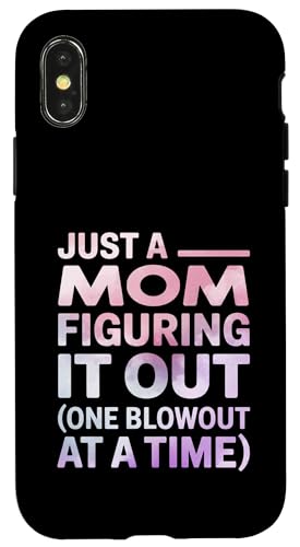 Lustiges Zitat "Just a Mom Figuring It Out" Hülle für iPhone X/XS Lustiges Zitat "Just a Mom Figuring It Out" Hülle für iPhone X/XS von Real Life Mama Mode