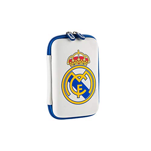 Elektro-Pouch mit Reißverschluss in weiß mit dem Real Madrid Schild farbig von Real Madrid