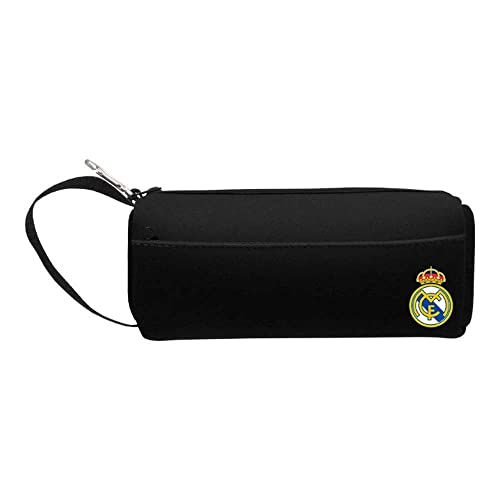 Real Madrid CF, rechteckig, für Jugendliche, Neopren, mit Reißverschluss, Schwarz, offizielles Produkt (CyP Brands) von Real Madrid