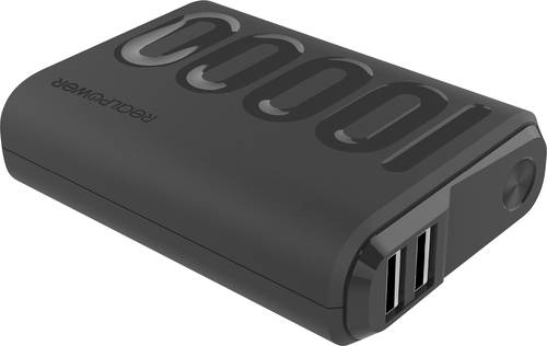 RealPower PB-10000PD+ Powerbank 10000 mAh Lithium Schwarz von RealPower