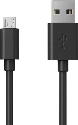RealPower USB-Kabel USB 2.0 USB-A Stecker, USB-Micro-B Stecker 0.60m Schwarz 255651 von RealPower