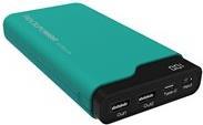 Realpower PB-15000C - Ladegerät 15000 mAh 54 Wh - 3.1 A - 3 Ausgabeanschlussstellen (USB, USB-C) - auf Kabel: Micro-USB, USB-C - grün von RealPower