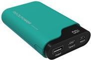 Realpower PB-7500C - Ladegerät 7500 mAh 27 Wh - 2.1 A - 2 Ausgabeanschlussstellen (USB, USB-C) - auf Kabel: Micro-USB, USB-C - grün von RealPower