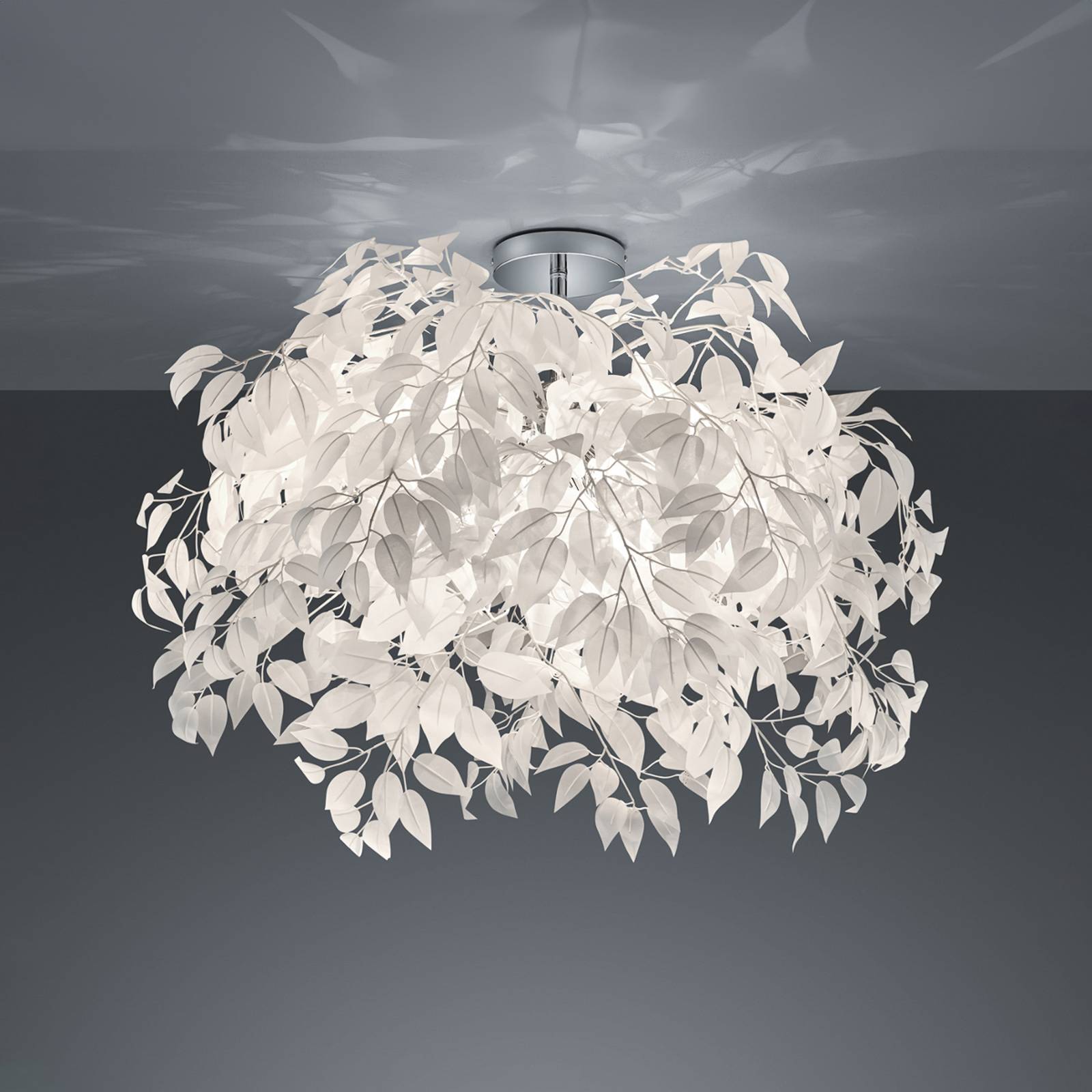 Deckenlampe Leavy, chrom/weiß, Ø 70 cm, Kunststoff Deckenlampe Leavy, chrom/weiß, Ø 70 cm, Kunststoff von Reality Leuchten